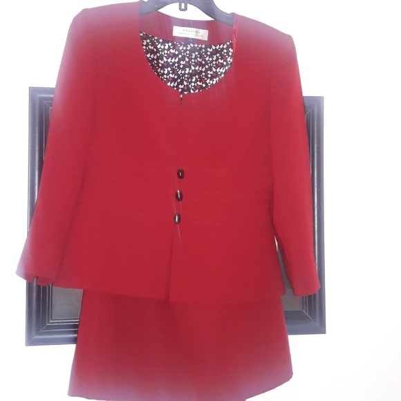 Tahari Jackets & Blazers - Tahari Stunning Red Power Suit By Arthur Levine